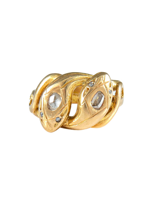 Bague double serpent XIXe