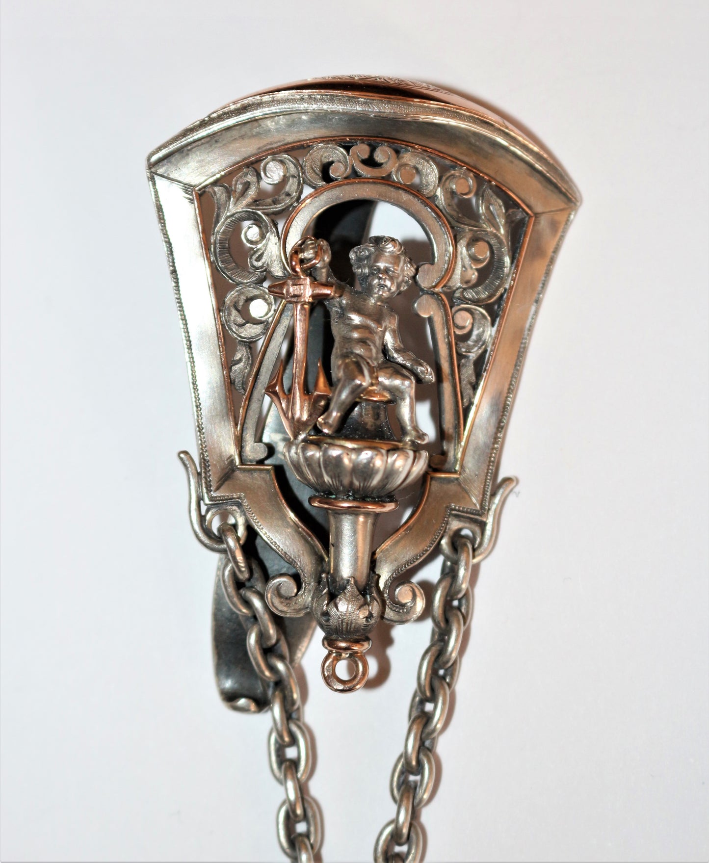 Châtelaine en argent 1860 Et Montre Gousset