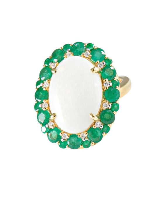 Bague Opale Emeraudes