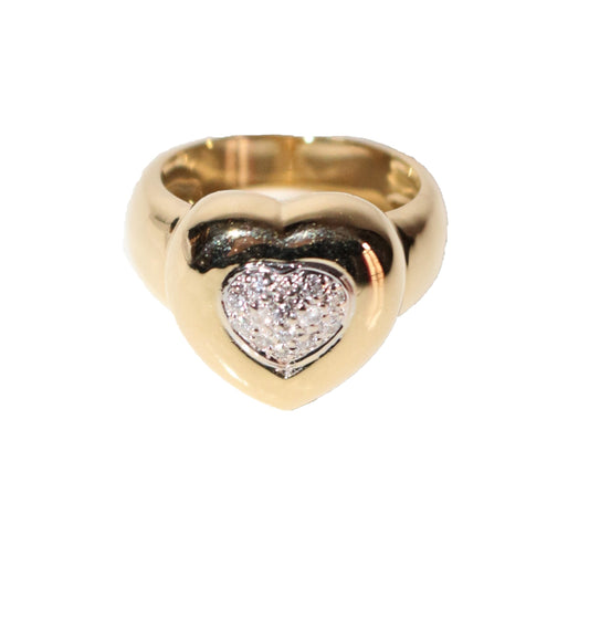 Bague Coeur Pavage Diamants