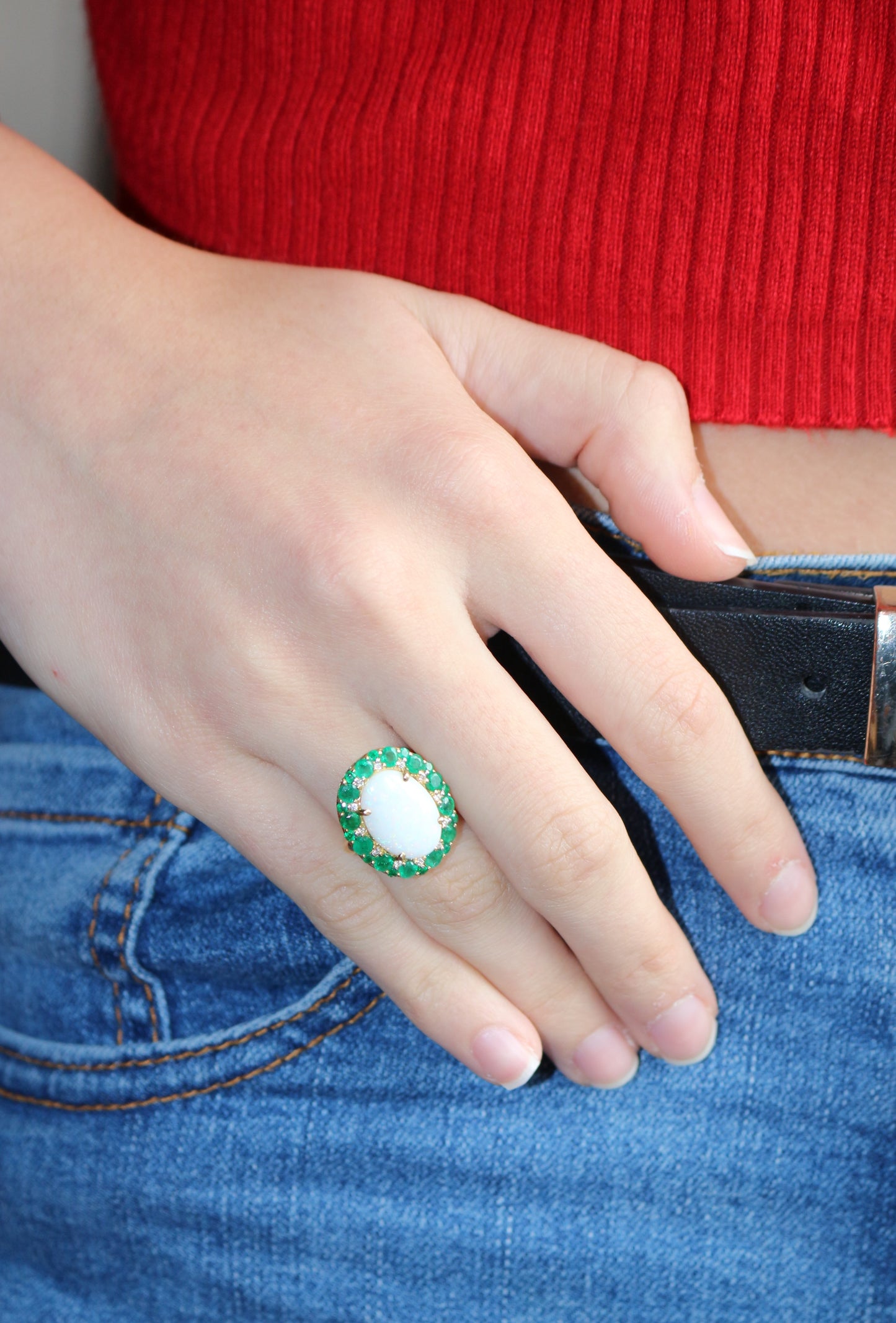 Emerald Opal Ring